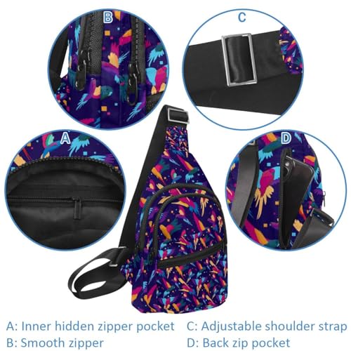Mochila cruzada en el pecho unisex con diseño multicolor ligero 4
