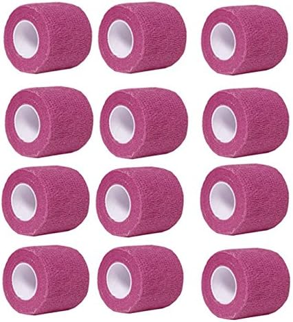 Self-Adherent Stretch Cohesive Athletic Tape Wrap Bandage 2 inches by 6 yards (Pack of 12) by Aguaton (Light Blue)