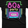 D&T 80s Retro Graphic T-Shirt for Men Women Teens | Neon Vintage Design | Classic 1980s Party Shirt Comfortable & Durable White 18 #4