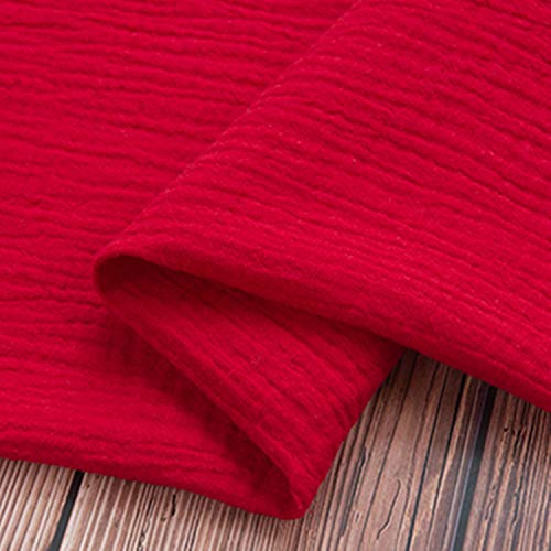 moonfarm 選べる20色 モコモコ ダブルガーゼ 生地 綿 無地 カラー 約 2m×幅1.4m 柔軟 軽量 速乾 低刺激 (レッド)
