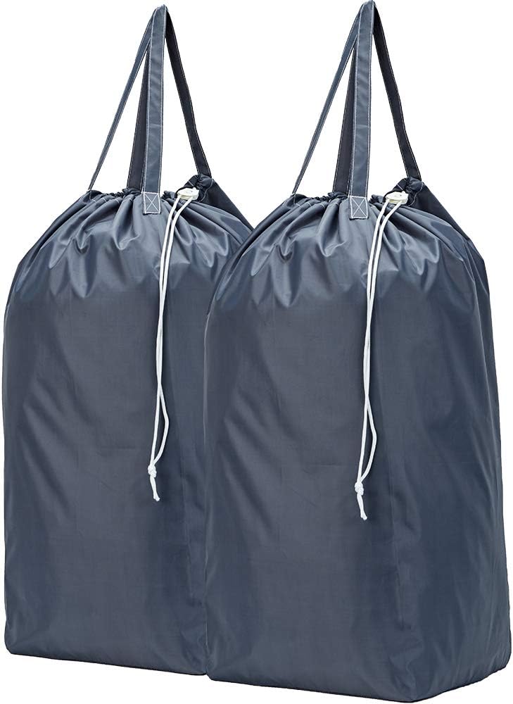 Amazon Com Homest 2 Pack Travel Laundry Bag With Handles Square Base Can Carry Up To 3 Loads Of Clothes Machine Washable Dirty Clothes Storage With Drawstring Closure Grey Home Kitchen