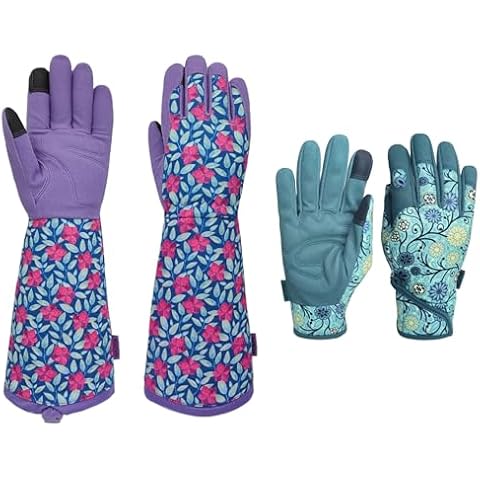 MSUPSAV Gardening Gloves with Grip,Garden Gloves for Women, Leather Work Gloves,Gifts,Medium Cover