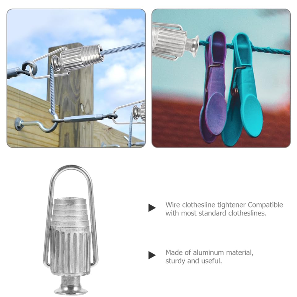 Reusable Clothesline Tightener Aluminum Cable Tensioner for Rope