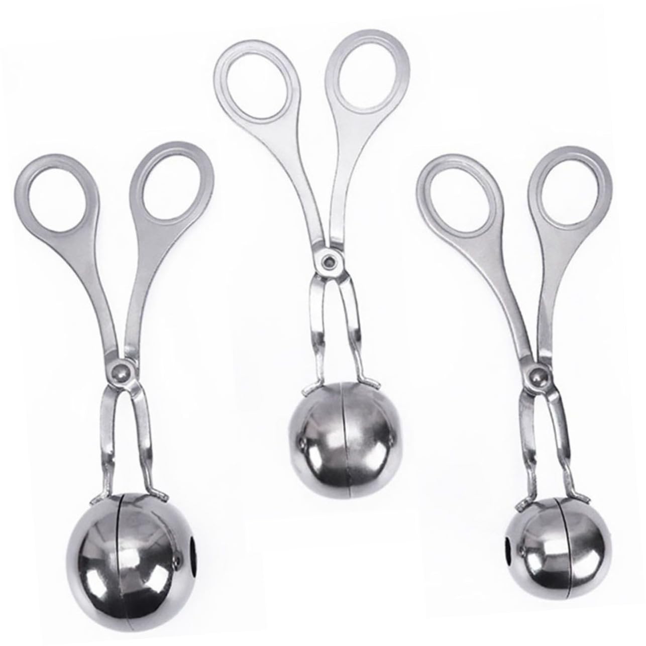 BEBEMOKO Meatball Making Tool Set 304 Stainless Steel Meatball Clipper Fish Baller Meat Baller for Kitchen