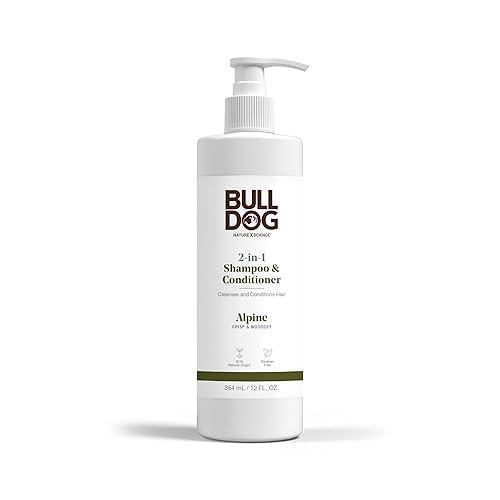 Bulldog Mens Skincare and Grooming Champú y acondicionador 2 en 1, Alpine, 12 onzas líquidas