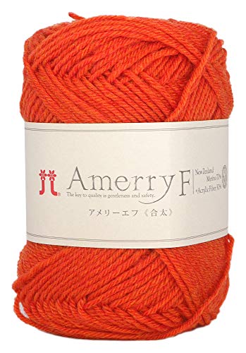 ハマナカ 毛糸 アメリーエフ合太 中太 col.507 オレンジ 系 30g 約130m 2458