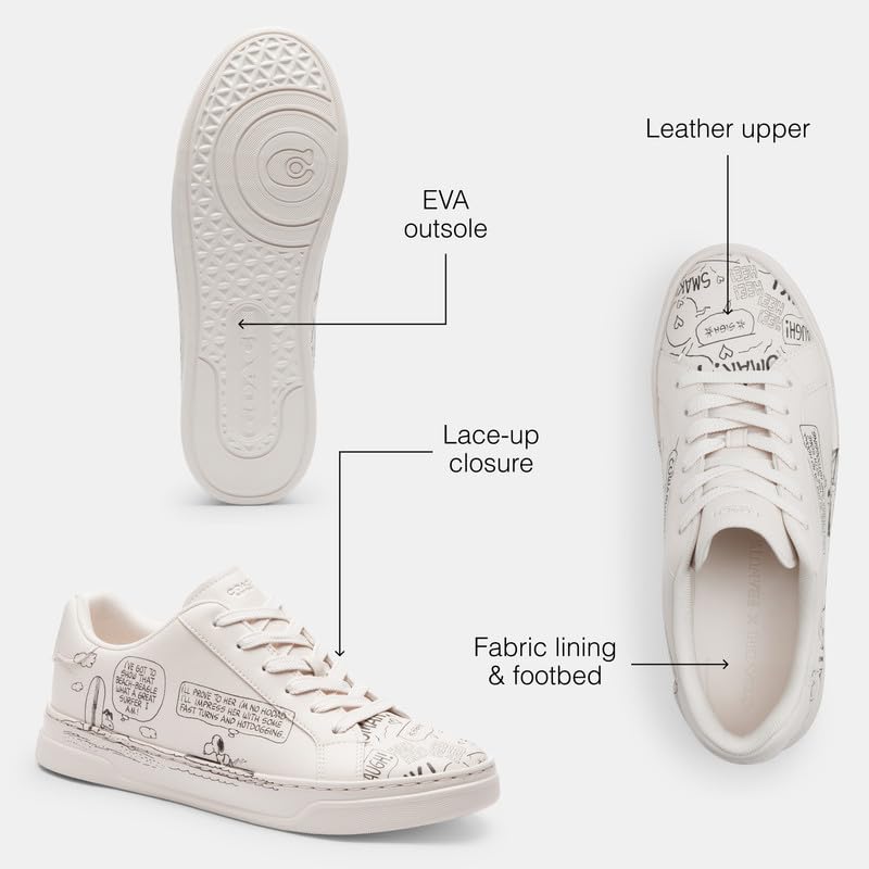 Coach Men's Peanuts Comic High Line Sneaker, Chalk/Multi, 103