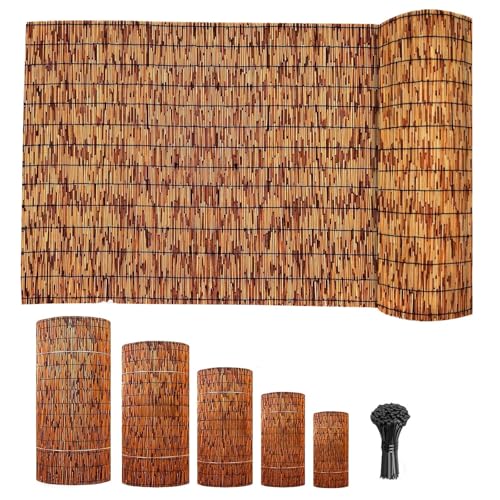 Cerramiento Cañizo Natural, Valla Cañizo Protector Visual y Privacidad, 0.5m 0.8m 1m 1.2m 1.5m 1.8m 2m 2.2m Rollo Cerca Pantalla de Ocultación y Decoración para Balcón, Jardín y Patio