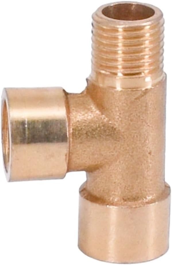 10PCS 1/8" 1/4" 3/8" Female Male Tee 3 Ways Splitter Brass Pipe Fitting for Water Gas Oil DN6/8/10 for Home Garden(M-M-F,3/8")