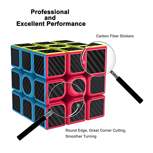 Image of CFMOUR Original Speed Cube 3x3x3, Fast Magic Cube for Kids, Smooth Carbon Fiber Cubes, Puzzle Toys