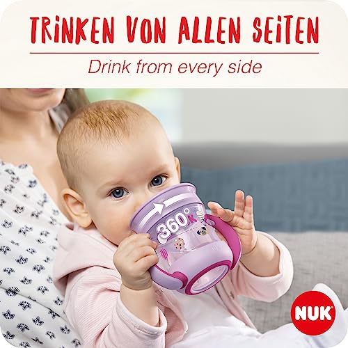 NUK Mini Magic Cup Trinklernbecher | auslaufsicherer 360°-Trinkrand | ab 6 Monaten | praktische Griffe | 160 ml | neutral | 2 Stück – Ansicht 3