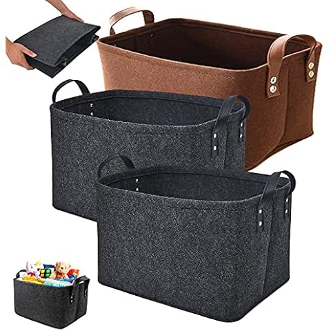 Caja Fieltro Plegable GZjiyu 3 Piezas con Asas Cover