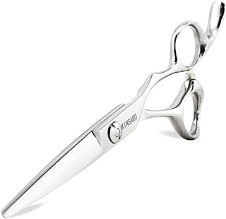 5.5" Barber scissors Hair scissors Professional Hair Shears Cutting Shears 440C Hair Cutting Scissors Barber Shears Haircut Scissors Silvery Convex Blades KINSARO
