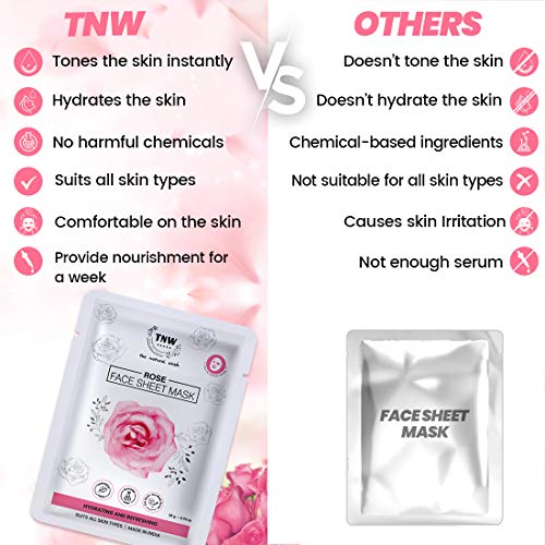 Image of TNW-THE NATURAL WASH Summer Rose Face Sheet Mask for Hydrating and Refreshing | Suits All Skin Types, Pack Of 1