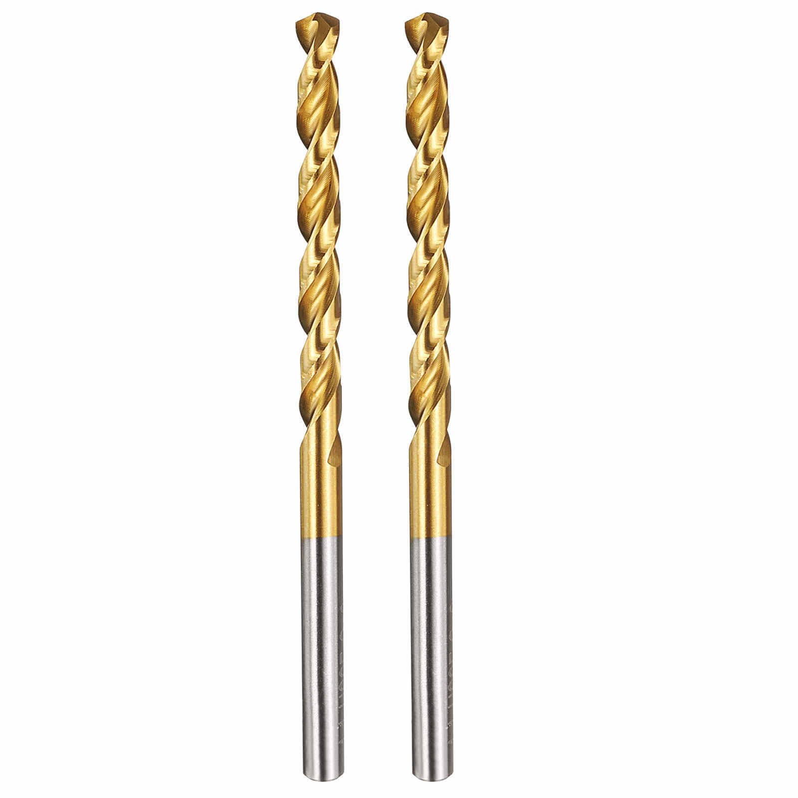 Kozelo 2pcs Drill Bit - [4.1mm Diameter] M42 8% Cobalt HSS Cutting Tool for Machining Hard Metal Stainless Steel Woodworking Handicraft Use, 135° Cutting Angle TiN