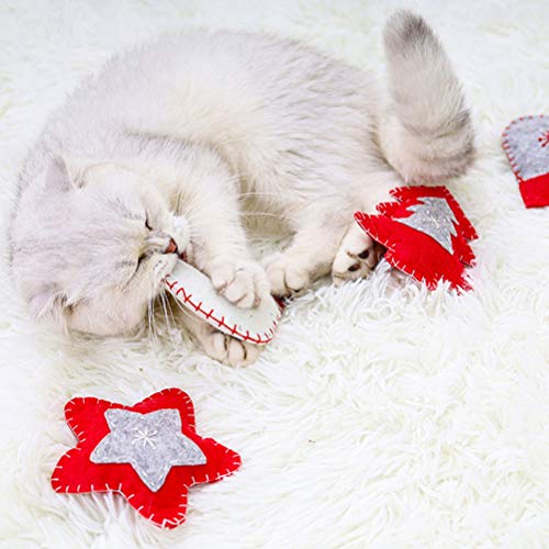 Farra de brinquedos para gatos de Natal, mordidas de gatos e brinquedos para mastigar 4 peças (verme