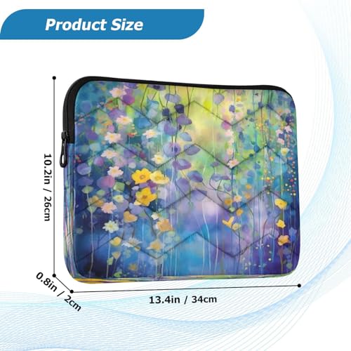 Funda para portátil 13-14 pulgadas con diseño floral miniatura 3