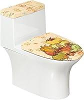 Vista 21 de Juego de decoración de baño de 2 piezas con diseño de muñeco de nieve de Navidad, cubierta de tanque para asiento de inodoro