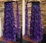 Curly Wrap around Ponytail Purple Hair Extensions 24 inches Long Hairpiece for Women Girl Gift (24 Inch (Pack of 1), Curly- Purple)