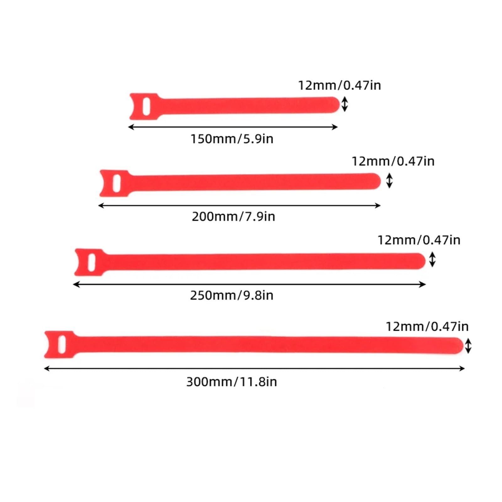 Bridas de nylon ABS con cierre automático, Bridas De Nylon Organizador Cables Rojo 150-300 Mm Paquete 10-1000 Unidades(500 Pieces,250mm)