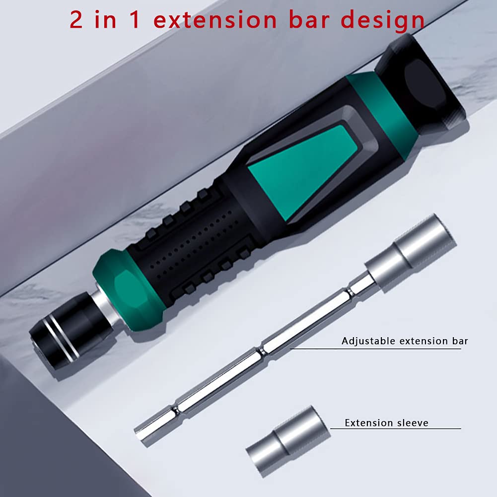 Kits di attrezzi 57-in-1 prese Barra di estensione bit impostati Cacciavite di precisione Toolkit per la casa Riparazione Manutenzione fissaggi elettricista Set di utensili acciaio al cromo vanadio