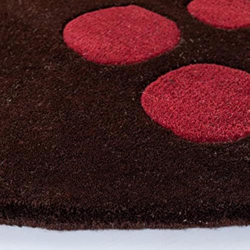 Image of Sifa Carpet Round Handmade Mid-Century Modern Abstract Premium Wool Entryway Foyer Living Room, Bedroom Kitchen Area Rug, Weight -15 Pund, Size-5x5 Feet (60x60 Inch Round)
