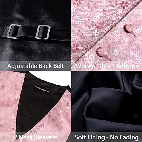 Image of Barry.Wang Men's Suit Vest Formal /Leisure Paisley Jacquard Silk Tie Pocket Square Waistcoat Set Wedding 5PCS
