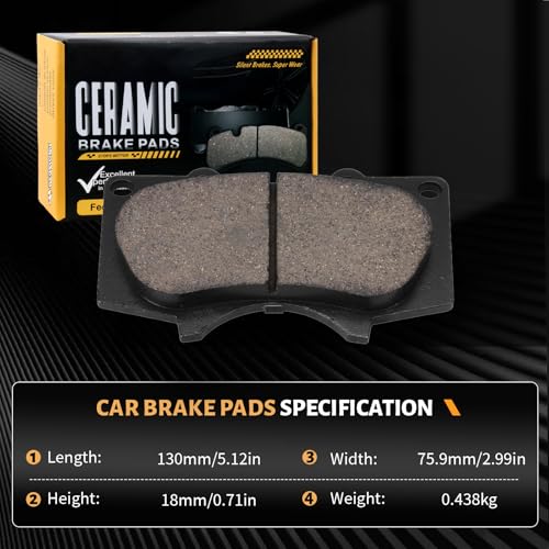 Image of D976 Front Ceramic Brake Pads Fit For Toyota Tacoma 2005-2023,4Runner 2003-2023,FJ Cruiser 2007-2014,Sequoia 2001-2007,For Lexus GX460 2010-2023,GX470 2003-2009