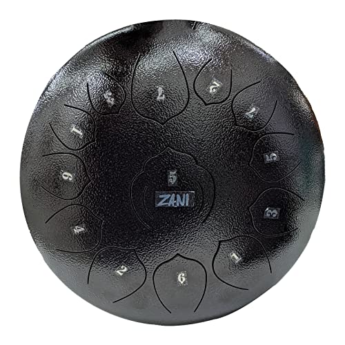 Image of amiciSound 13 Notes Tongue Drum, 12 Inch Lotus Pattern Steel Drum with Carry Bag for Meditation Entertainment, Musical Instrument