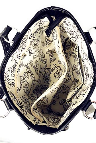 Western Sugar Skull Rhinestone Flora Embroider Concealed Carry Purse/Multi Color4