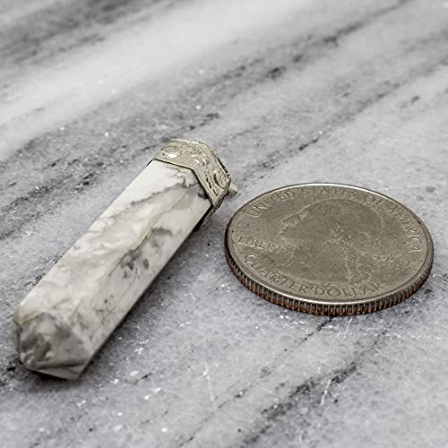 Ayana Raw White Howlite Healing Crystal Necklace | For Reiki, Insomnia Relief, Anxiety Stress Sleep Crown Chakra, Mind Calming Properties, Pure Natural For Strong Vibes | Handmade With Ethically Sourced Raw Natural Pure Gemstone #TOP3