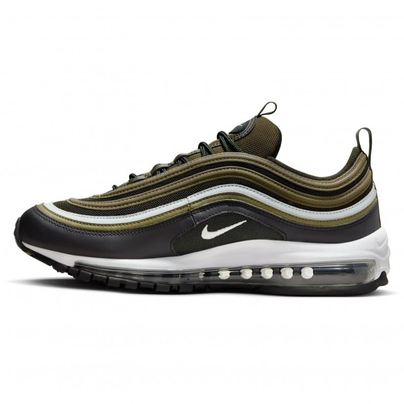 NIKE Air Max 97 - Zapatillas deportivas para hombre, Verde oliva medio Sequoia Negro Plata Claro, 44.5 EU