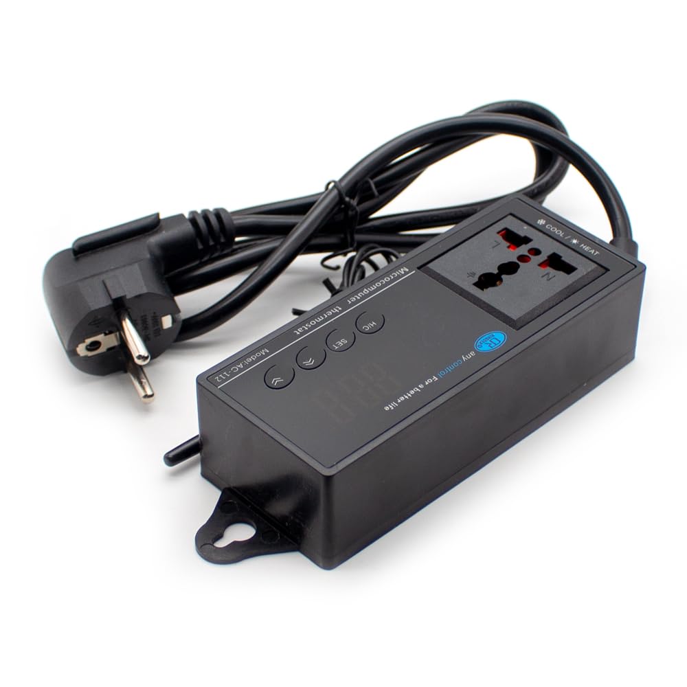 AC-112 Riscaldatore per Acquario, Termostato di Uscita AC 100-240V Regolatore di Temperatura Digitale Termostato per Acquario con Sensore Impermeabile