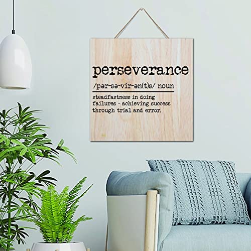 Plaque murale en bois Persévérance de qualité premium pour salon moderne