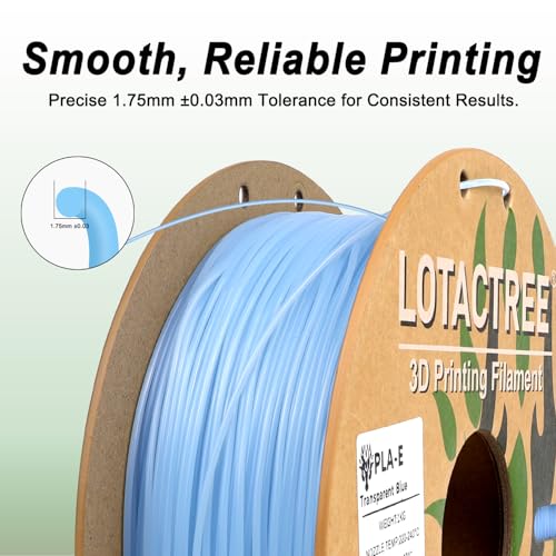 Image of Translucent PLA Filament Ice Blue, Crystal Filament 1.75mm, 1KG | Ice Blue 3D Printer Filament Features A Stunning Translucent Look And A Frosty Crystal Finish