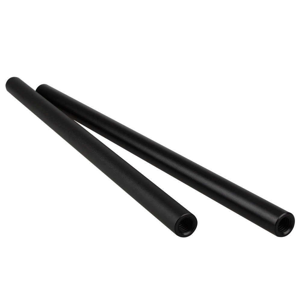 CAMVATE 30 cm aluminiowy pręt do aparatu 15 mm system podparcia pręta obręczy barkowej (średnica: 15 mm, 2 sztuki)
