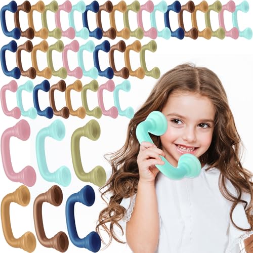 Shappy Bulk Whisper Reading Phones 36 Pcs Whisper Auditory Feedback Phone Hear Myself Sound Speech Therapy Tool Classroom Manipulative for Kids Accelerate Reading Fluency Pronunciation (Morandi Color)