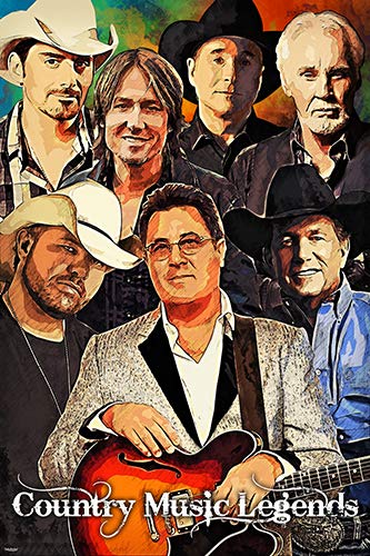 Men Country Music Singer Legends Poster Home Decor Print (24x36