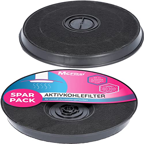 2x filtres à charbon actif Ø 230 mm, Lot de 2 pour hottes aspirantes convient à 11005728 + 11005732 + 9029793594, aussi pour Bosch, Siemens, AEG, Whirlpool, Faber etc. – filtre pour hotte aspirante