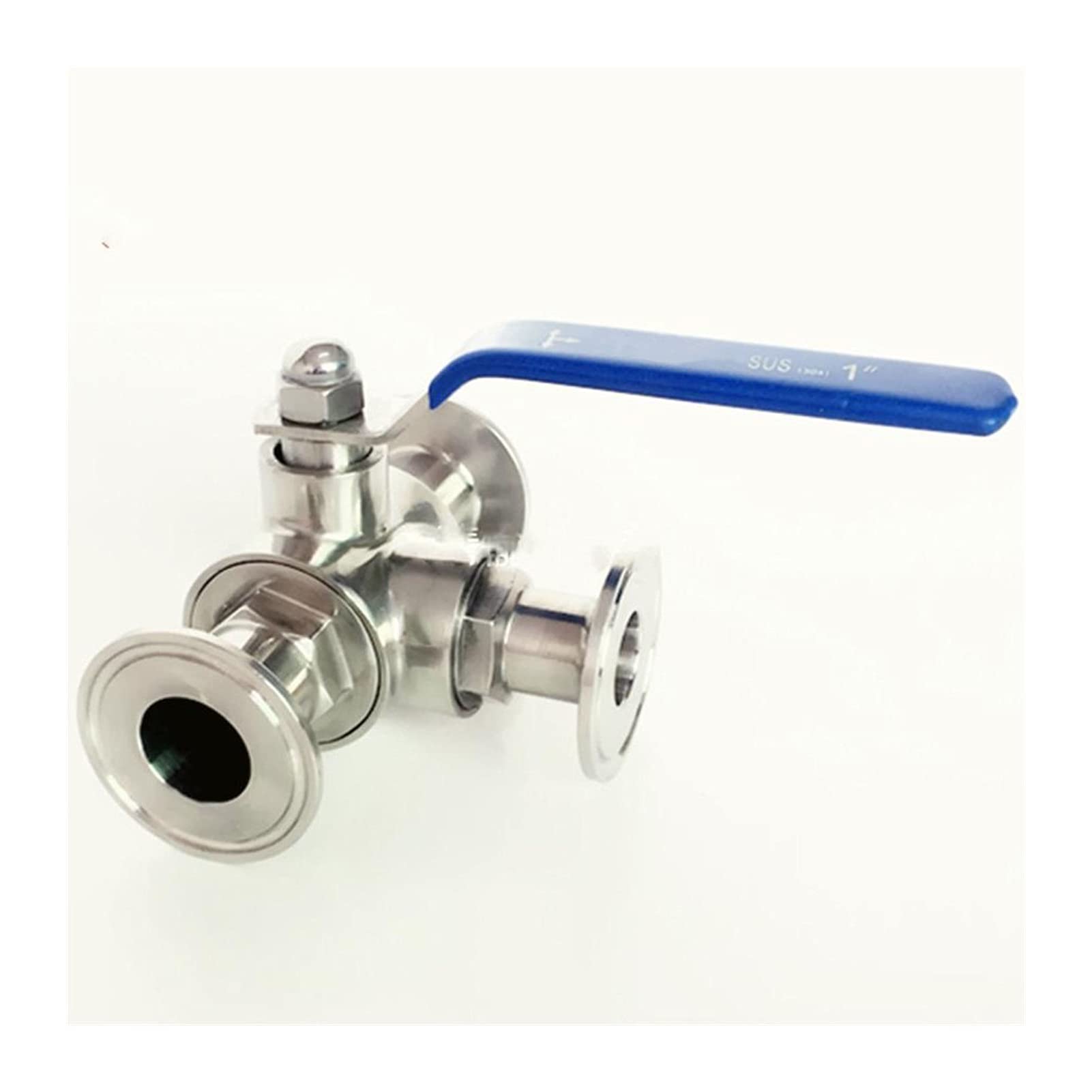 VSPPJYFG Fit 19mm 3/4inch Pipe OD x 0.5inch Tri Clamp Sanitary T/L Port Ball Valve SUS304 Stainless(L Port)