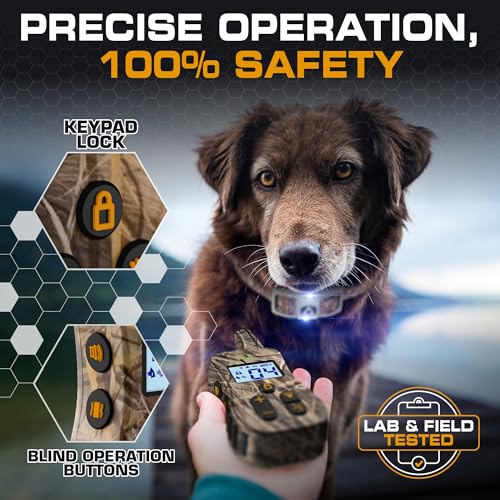 Image of INVIROX Dog Shock Collar [Ultra K9] 124 Training Levels, 4 Powerful Modes with Night-Light and Mile Range 100% Safe Dog Training Collar for Large Dogs IP67 Waterproof (X2 Camouflage)