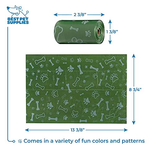 Image of Best Pet Supplies Dog Poop Bags, Rip-Resistant and Doggie Waste Bag Refills with d2w Controlled-Life Plastic Technology - Pack of 360, Green (Unscented)
