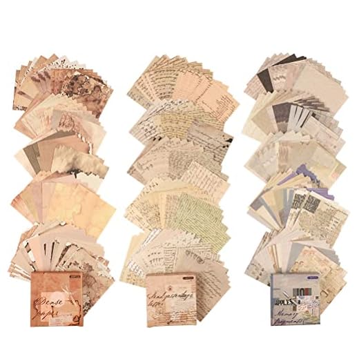 300 Hojas Papel Scrapbooking, Material Scrapbooking Papel Decorativo Vintage para Journal Álbum Agenda Tarjeta de Felicitación Manualidades