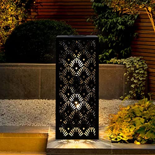 Gibmidser Outdoor Solar Lantern Solar Floor Lamp, Peacock Hollow Out Decorative Light, Large-Sized For Garden Decoration For Deck, Garden, Lawn, Driveway, Pool, Porch (Black) #TOP4