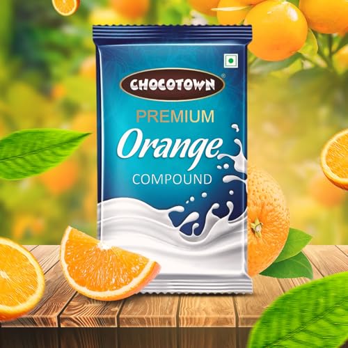 Image of Choco Nutri Town Premium Orange Compound Slab | Chocolate Bar For Making Cakes & Cookies - 500G