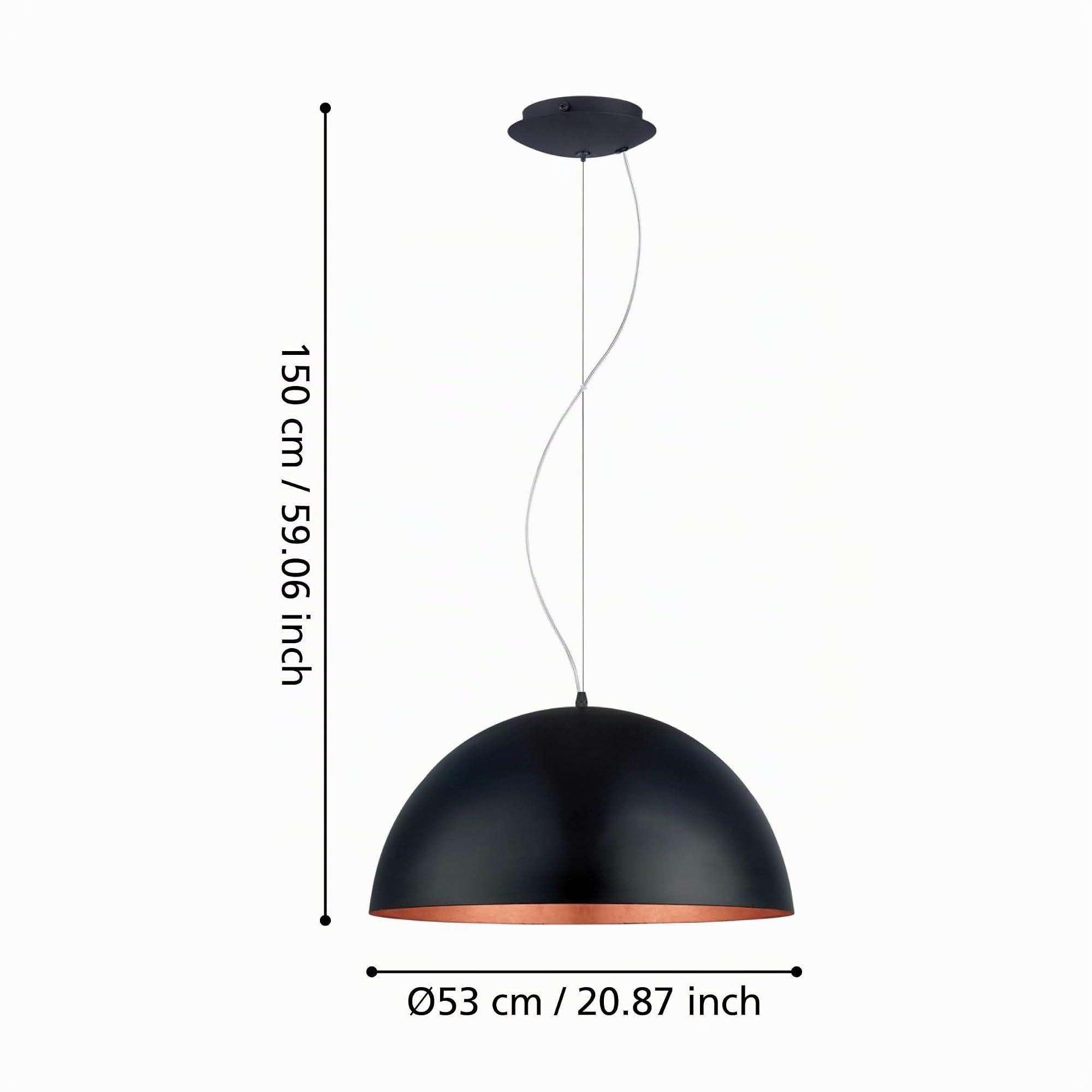 Eglo lampada a sospensione Gaetano 1, fiamma, stile industriale, acciaio