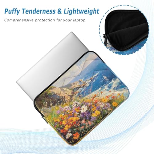 Funda para portátil con diseño de flores, compatible 13-14 pulg miniatura 5
