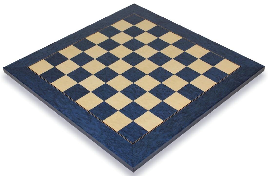 Blue Ash Burl & Erable High Gloss Deluxe Chess Board - 2" Squares