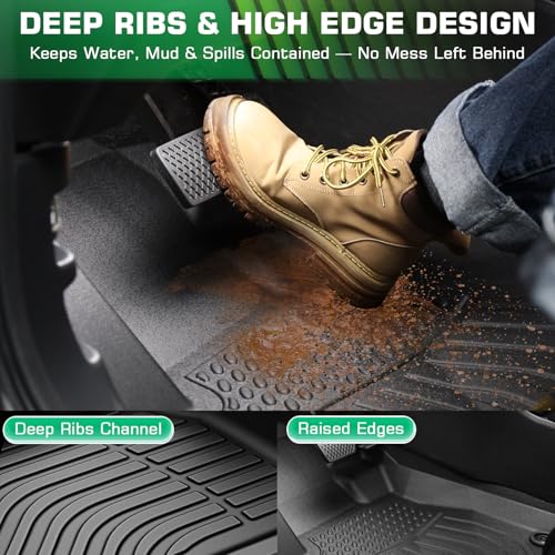 Floor Mats & Cargo Liner for Lexus RX RX350 RX450h 2016-2022 (Not for RXL), Custom Fit All-Weather Car Liners for Lexus, High Edges Anti-Slip TPE Mats, Front & 2nd Row & Trunk Mat - Image 5