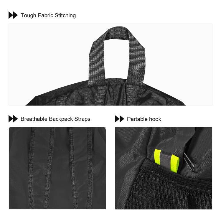 Mochila negra 20L para senderismo ligera y plegable miniatura 3